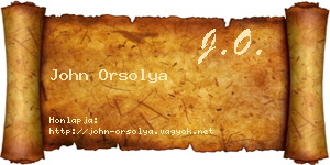 John Orsolya névjegykártya